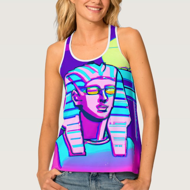 Synthwave Pharaoh Tank Top (Front)