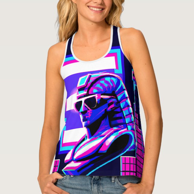 Synthwave Pharaoh Tank Top (Front)