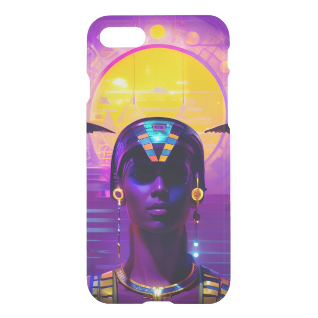 Synthwave Pharaoh Uncommon iPhone Case (Back)