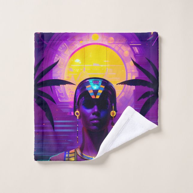 Synthwave Pharaoh Wash Cloth (Wash Cloth)