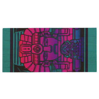 Synthwave Pharaoh Wood Flash Drive