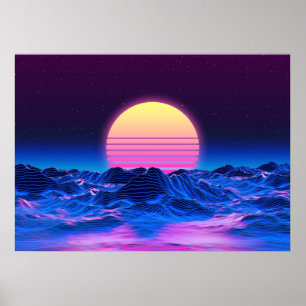 Synthwave Poster Retrowave Wall Art