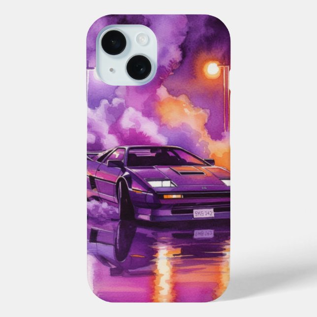 Synthwave Retro Future Hyper Car Phone Case (Back)