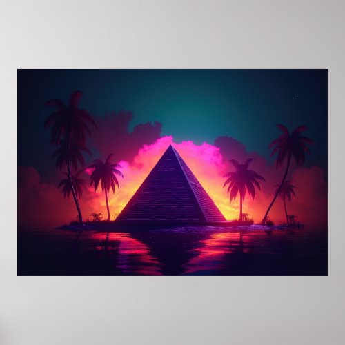 Synthwave Sanctuary Pyramid Paradise Revealed Poster