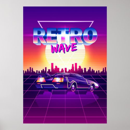 Synthwave Space Retrowave Poster
