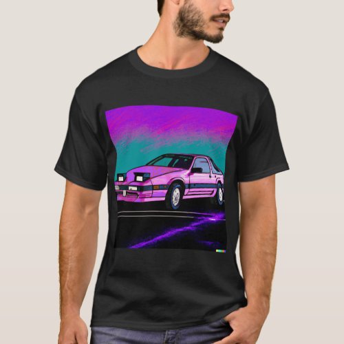 Synthwave Sports Car Original Artwork T_Shirt