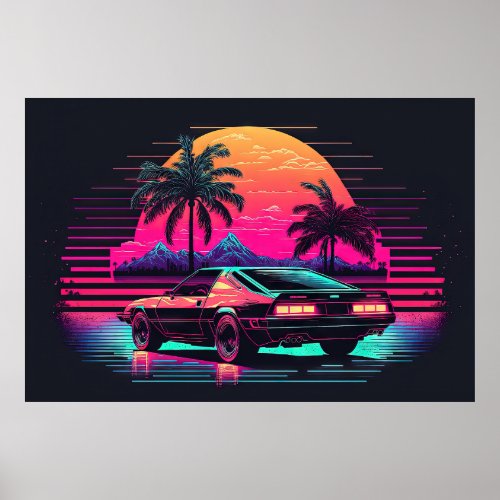 Synthwave Summit Racing to the Sunset Poster