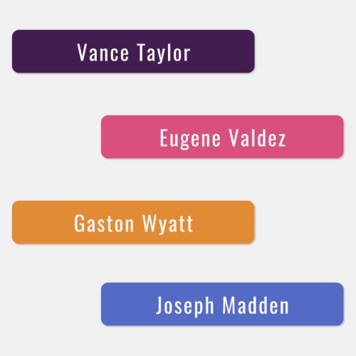 Synthwave Sunset Colors Waterproof Name Labels