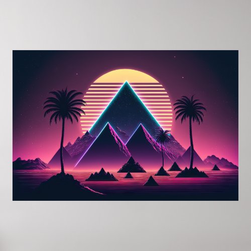 Synthwave Symphony Echoes of the 80s Poster