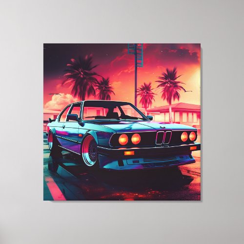 Synthwave Trends _ BMW Classics AI_Generated Art _ Canvas Print