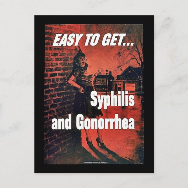 Syphilis And Gonorrhea Postcard (Front)
