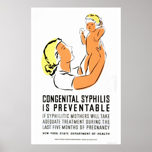Syphilis Is Preventable 1939 WPA Poster (Front)