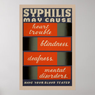 Syphilis  May Cause Vintage WPA Health Poster