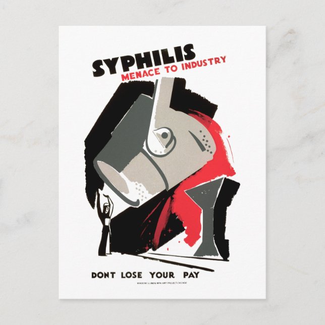 Syphilis ~ Menace to Industry Postcard (Front)