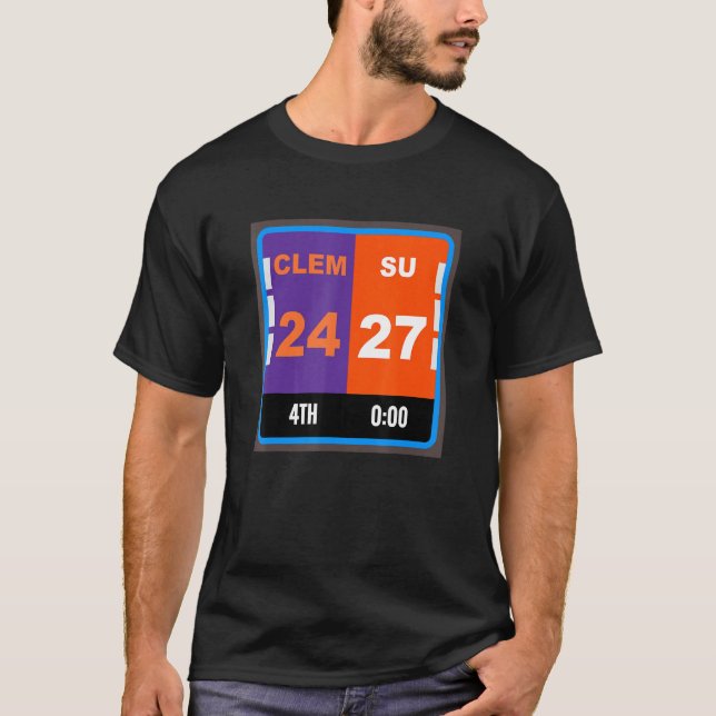 Syracuse Fan Scoreboard Football Clemson Sc T-Shirt (Front)