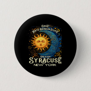 Syracuse New York 2024 Total Solar Eclipse Celesti Button