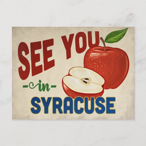 Syracuse New York Apple _ Vintage Travel Postcard