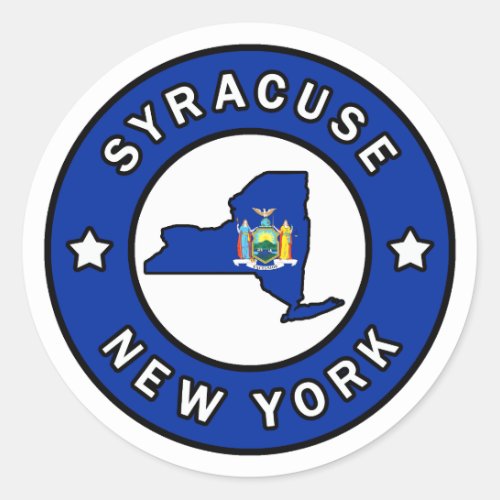 Syracuse New York Classic Round Sticker