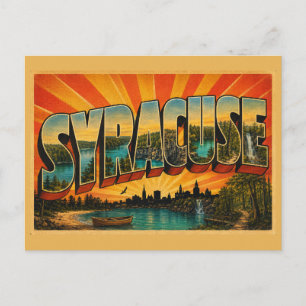 Syracuse New York Glacial Lakes Old Growth Art Postcard