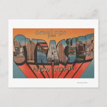 Syracuse  New York - Large Letter Scenes Postcard by LanternPress at Zazzle