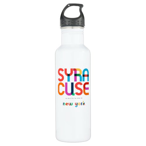 Syracuse New York Mid Century Pop Art Stainless Steel Water Bottle