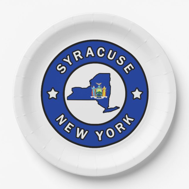 Syracuse New York Paper Plates (Front)