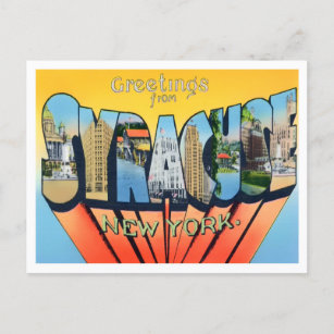 Syracuse, New York Vintage Big Letters Postcard