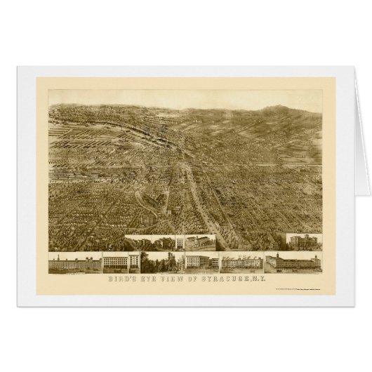 Syracuse, NY Panoramic Map - 1868 Cards (Front Horizontal)