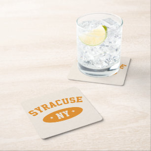 Syracuse, NY Retro Athletic-Style Paper Coasters