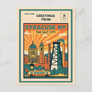 Syracuse NY The Salt City Retro  Postcard