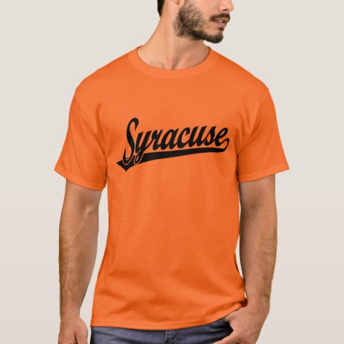 Syracuse script logo in black T_Shirt