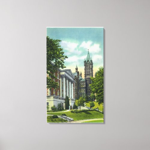 Syracuse U Campus View Showing Crouse College Canvas Print