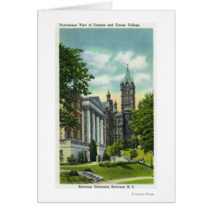 Syracuse U Campus View Showing Crouse College Cards