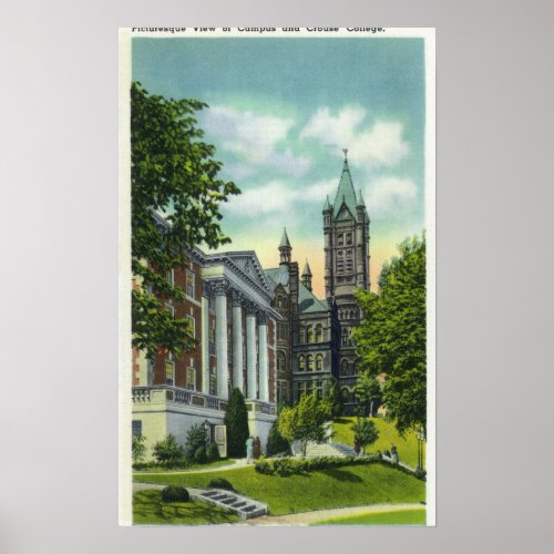 Syracuse U Campus View Showing Crouse College Poster