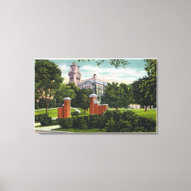 Syracuse U Campus View Showing Lyman Hall Canvas Print (Front)