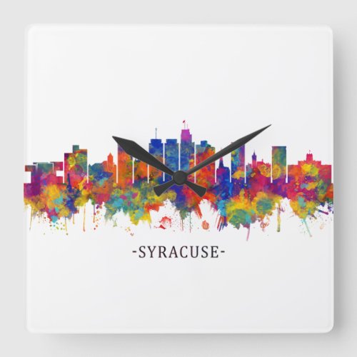 Syracuse USA Skyline Square Wall Clock