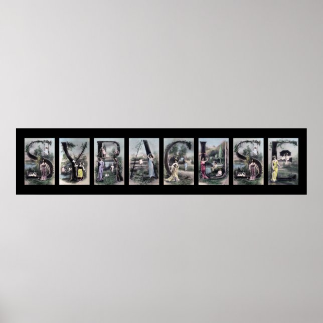 SYRACUSE Vintage Alphabet Letter Name Art Poster (Front)