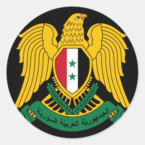 syria coat of arms classic round sticker