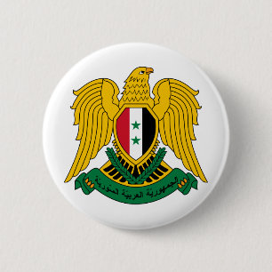 syria coat of arms pinback button