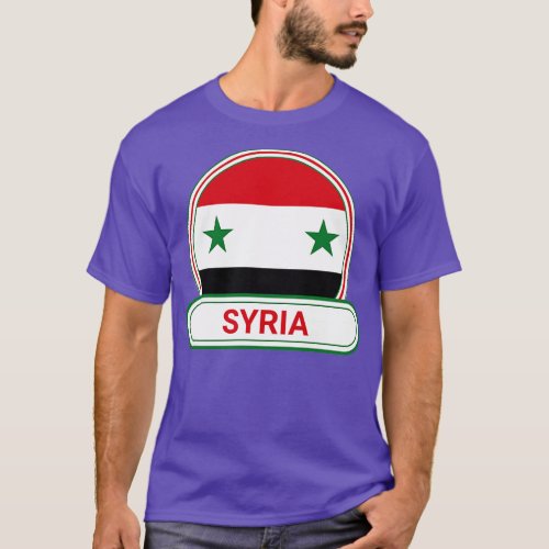 Syria Country Badge Syria Flag T_Shirt