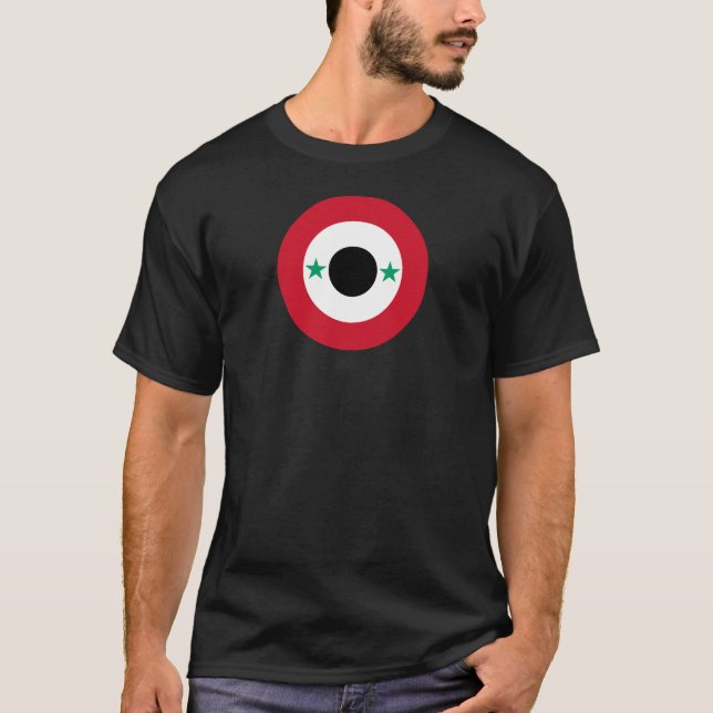 Syria country flag roundel round symbol army natio T-Shirt (Front)