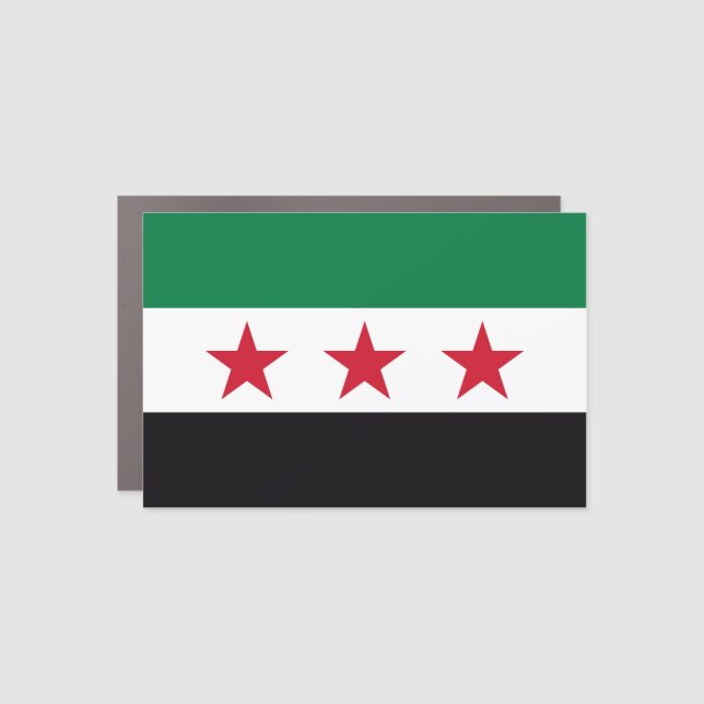 Syria country revolution new flag symbol car magnet (Front)