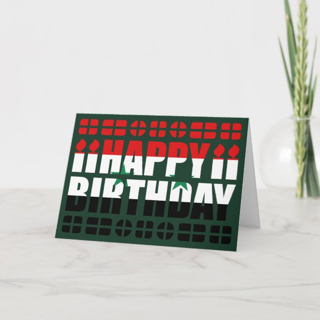 Syria Flag Birthday Card (Front)