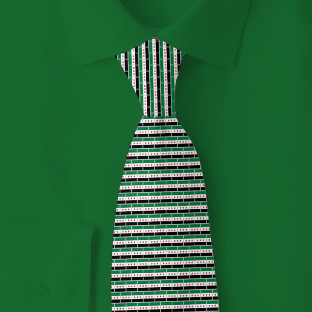 Syria Flag Brick Pattern Neck Tie (Creator Uploaded)