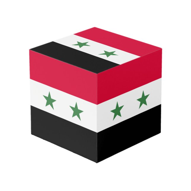 Syria flag cube (Front Angled)