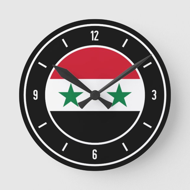 Syria Flag Elegant Round Clock (Front)