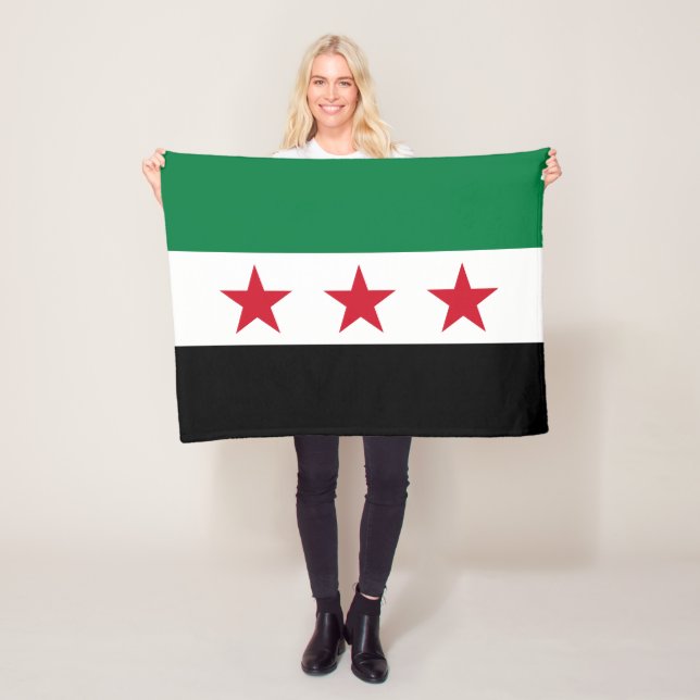 Syria Flag Fleece Blanket (In Situ)