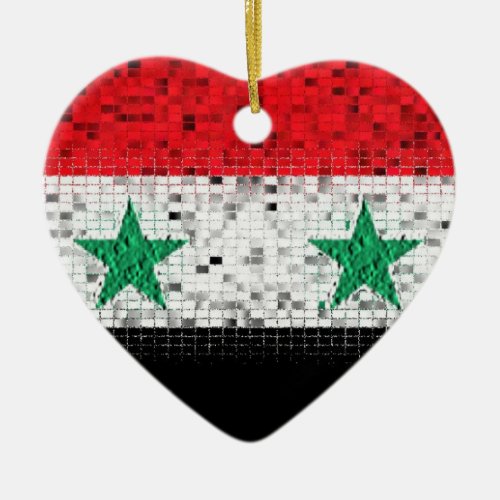 Syria Flag glitter ornament