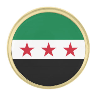 Syria Flag Gold Finish Lapel Pin