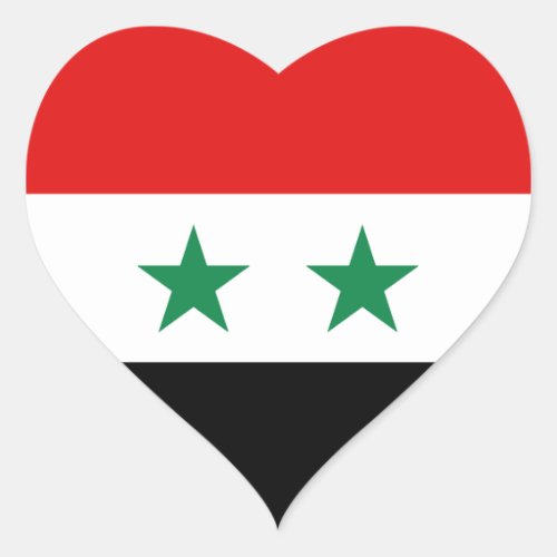 Syria Flag Heart Sticker